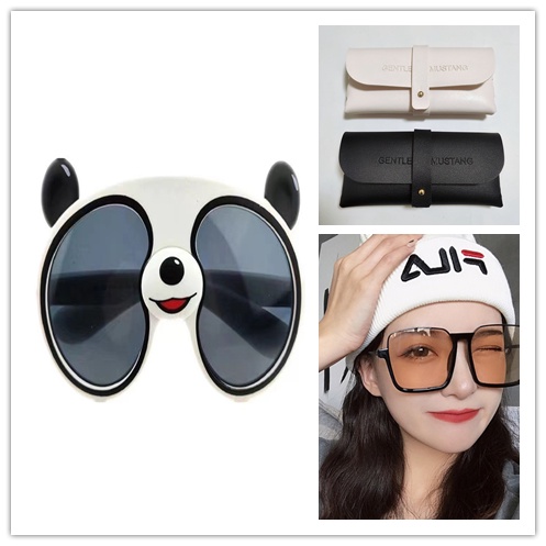 Kính Mát Gọng Vuông Hình Gấu Trúc Vintage Cho Nữ Ốp