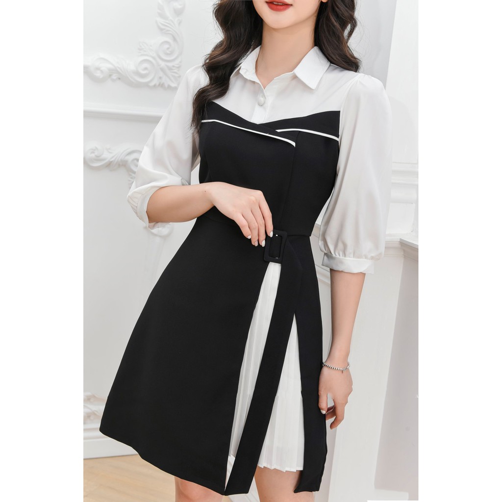 Đầm dạo phố chân váy dập ly đai eo may liền xinh xắn - Rory Dress