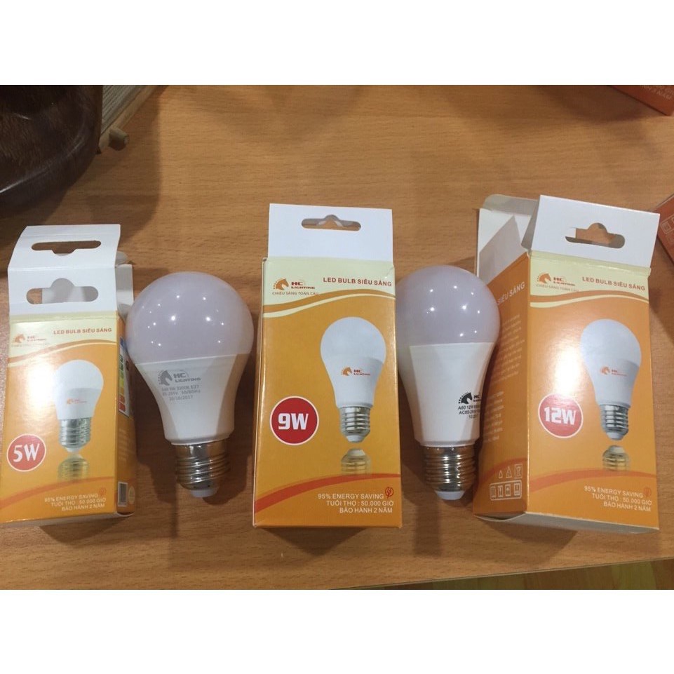 Đèn Led Bulb 3w 5w 7w 9w 12w Bóng đèn LED búp tròn Tiết kiệm điện, chất lượng sáng cao bảo hành 1 năm