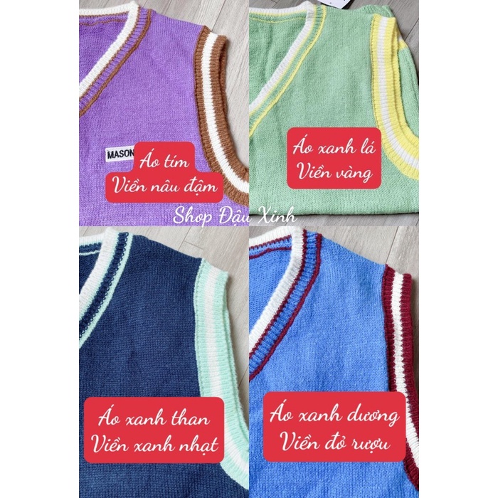 Áo ghile nữ ulzzang form rộng gile tím xanh dương - 001