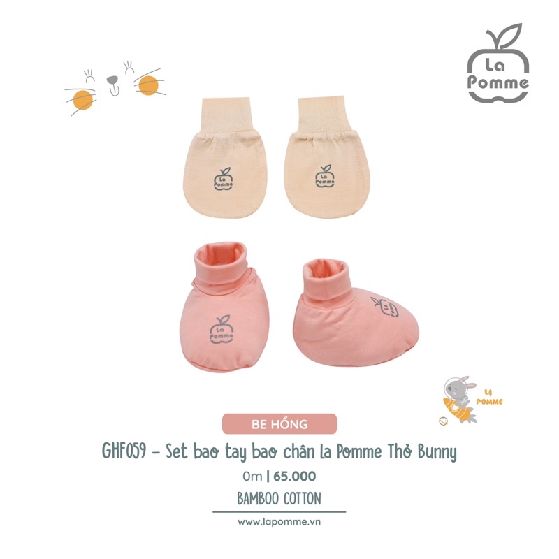 Phụ kiện sơ sinh bao tay chân, mũ, yếm set bunny thỏ