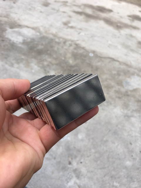 Nam châm đất hiếm 50mm x 25mm x 5mm lực hít cực mạnh, nam châm trắng