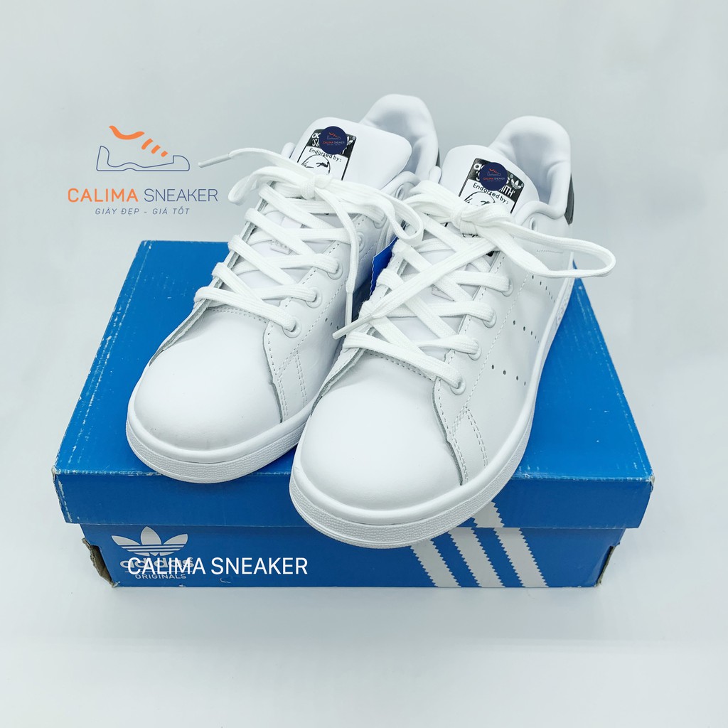 Giầy sneaker nam nữ , Giày thể thao STAN SMITH trắng gót đen / gót xanh / Calima Sneaker