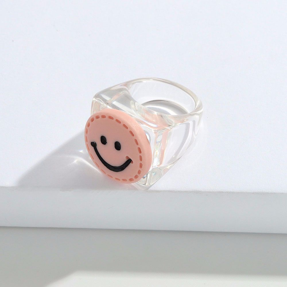 Nhẫn Đeo Ngón Tay Trong Suốt Hình Vuông / Chữ Nhật 2021 Phong Cách Hàn Quốc Ngọt Ngào Thời Trang Cho Nữ