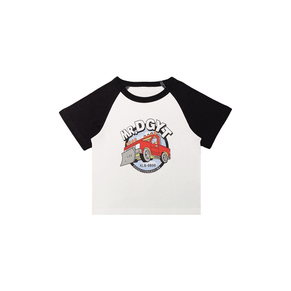 AT43 Size90-130 (9-27kg) Áo thun bé trai xiliba 100% cotton Thời trang trẻ Em hàng quảng châu