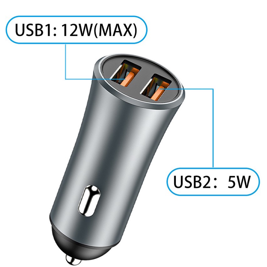 Tẩu sạc hai cổng cắm USB gắn bên trong xe hơi tiện dụng