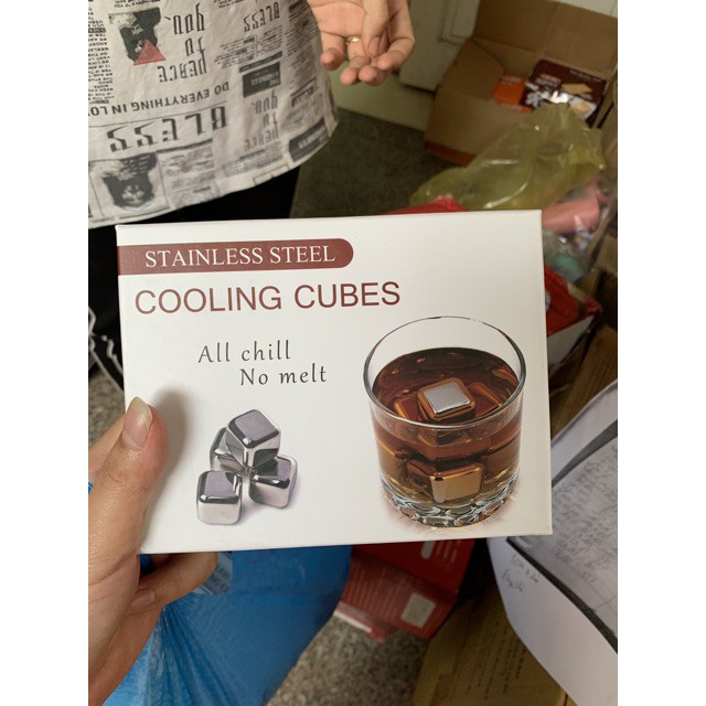 Đá Lạnh Inox Không Tan Cooling Cubes 8 Viên HÀNG CAO CẤP _SỈ TOÀN QUỐC