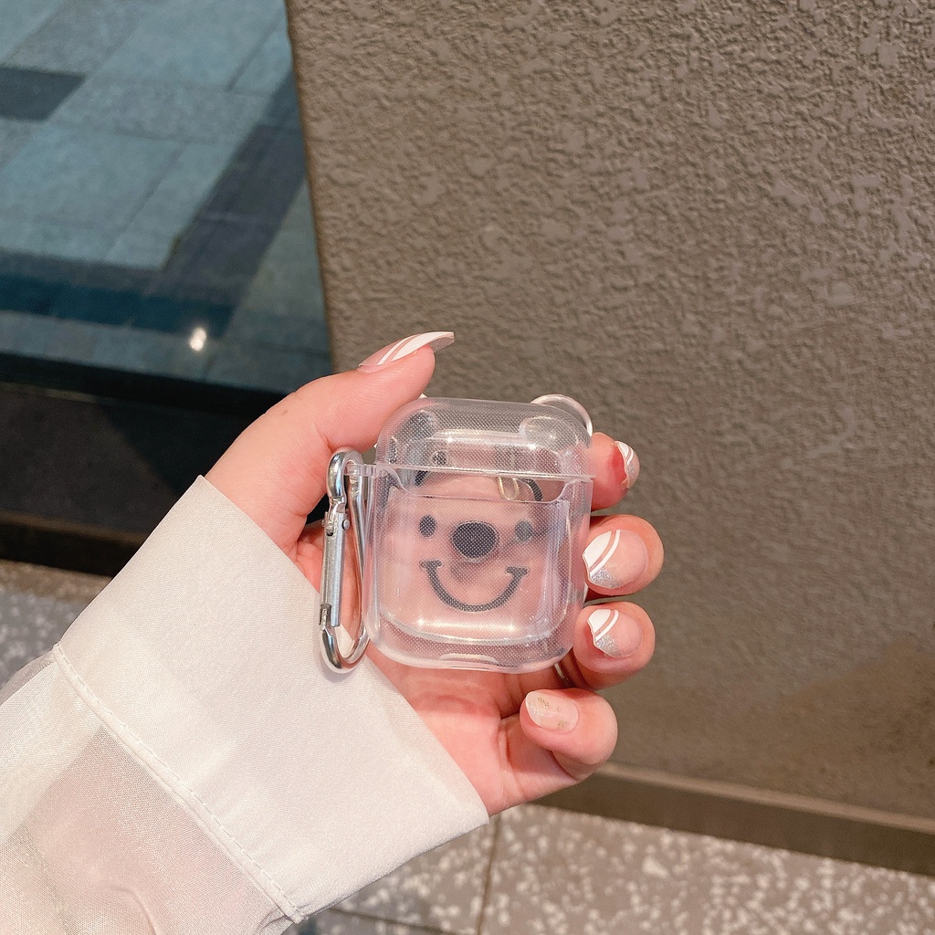 Vỏ Bảo Vệ Hộp Sạc Tai Nghe bluetooth Không Dây Airpods Pro 3 / 1 / 2 / 3 Bằng Silicon Mềm Trong Suốt Hình Winnie-Poh Dễ Thương