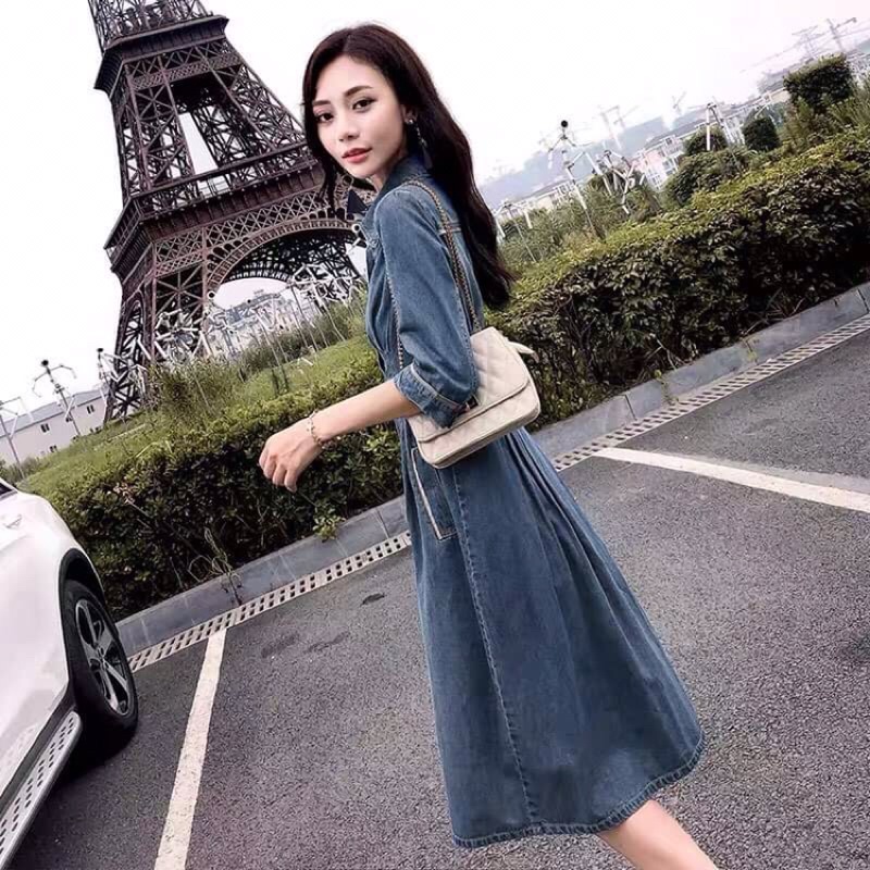 Đầm jean nữ cao cấp kiểu dáng năng động QCNP3783