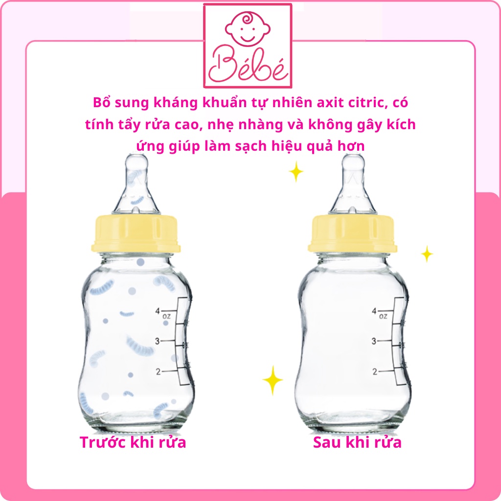 Nước rửa bình sữa YEEHOO rửa trái cây, rau củ 450ml/chai