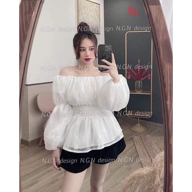 Sét trễ vai tơ+quần đen TC12