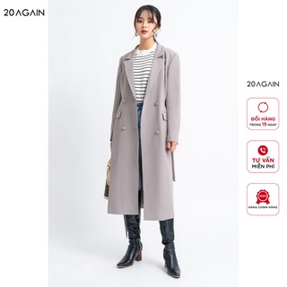 [Nhập WABR152 giảm 10% đơn 250K]Áo khoác vải 2 lớp cổ bẻ 2 túi 20AGAIN KOA0997