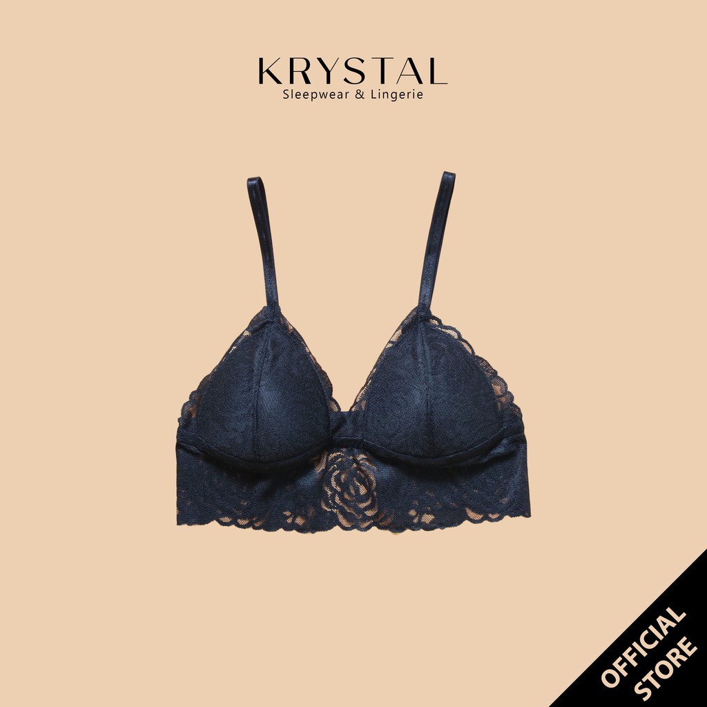 Áo lót ren không gọng mút vừa nâng ngực màu đen sexy gợi cảm KRYSTAL Bra Cord KB05-A | BigBuy360 - bigbuy360.vn