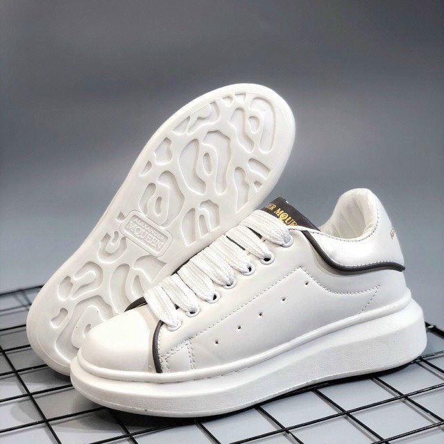 Giày Mc Queen phản quang Dây Lụa, MCQ Trắng phản quang Chuẩn 1.1, Sneaker Nam Nữ Full Box Bill