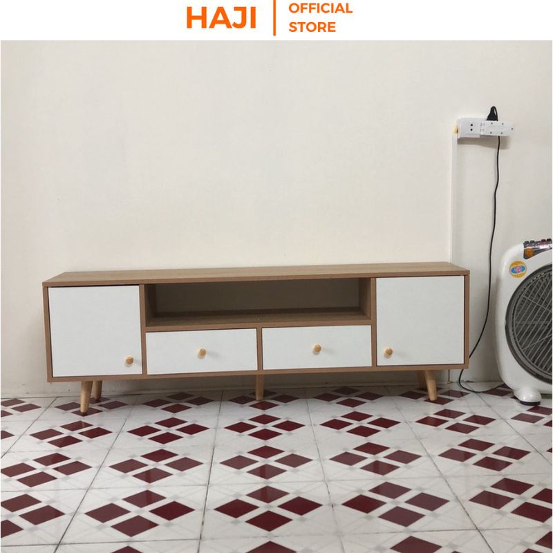 Kệ tivi để sàn thông minh có ngăn tủ lưu trữ vật dụng tiện lợi hiện đại HAJI A122