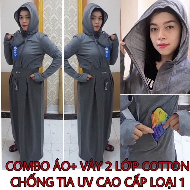 COMBO ÁO 2 LỚP CHỐNG NẮNG DÀI TOÀN THÂN 2 SẢN PHẨM CHỐNG TIA UV CAO CẤP LOẠI 1