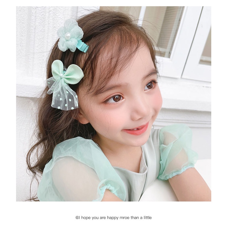Kẹp Tóc Hình Nơ Bằng Vải Không Gây Đau Kiểu Công Chúa Dễ Thương Cho Bé Gái