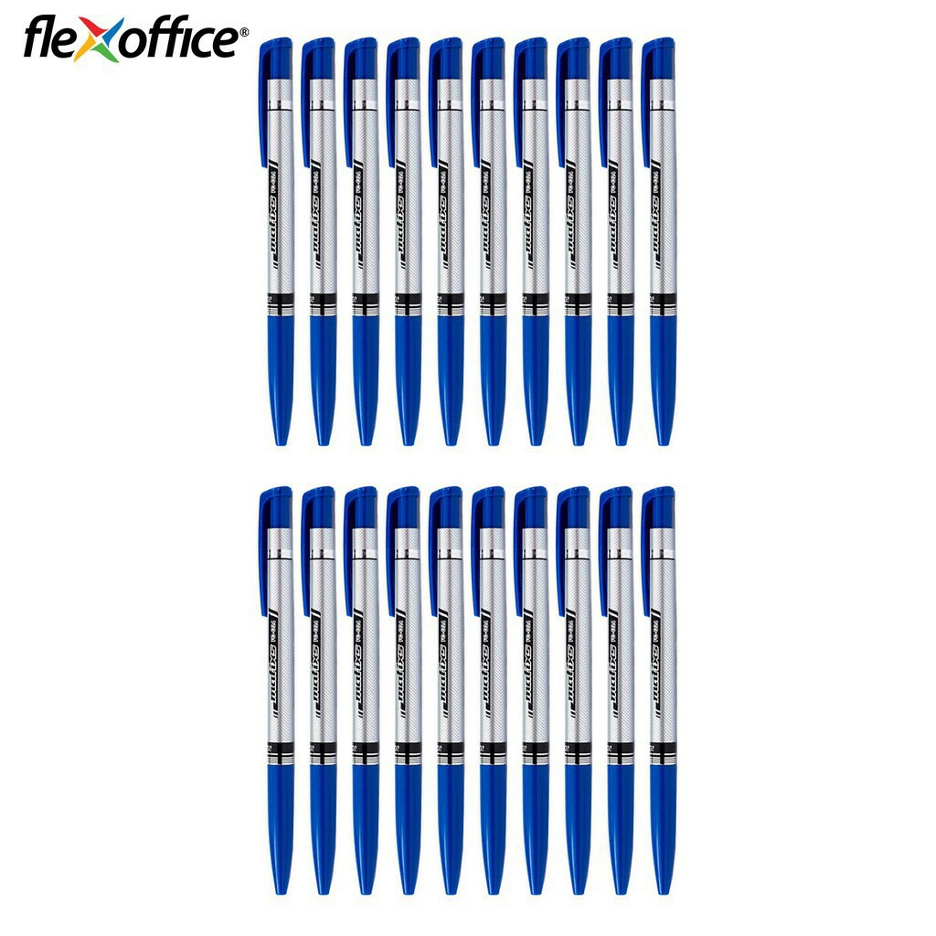 Hộp 20 cây bút bi Flexoffice FO024 màu xanh