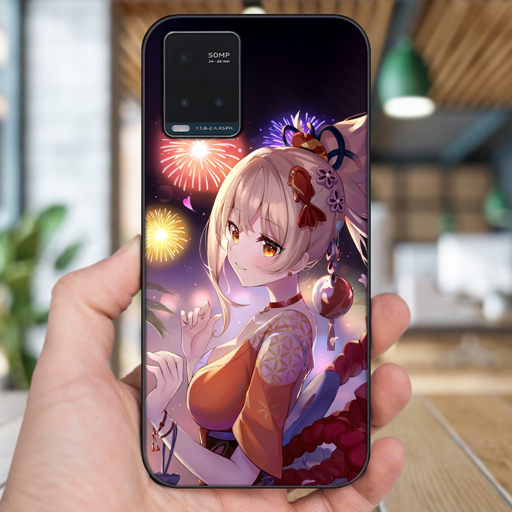 Ốp lưng Vivo Y21s, Y33s viền đen in hình Yoimiya Genshin Impact