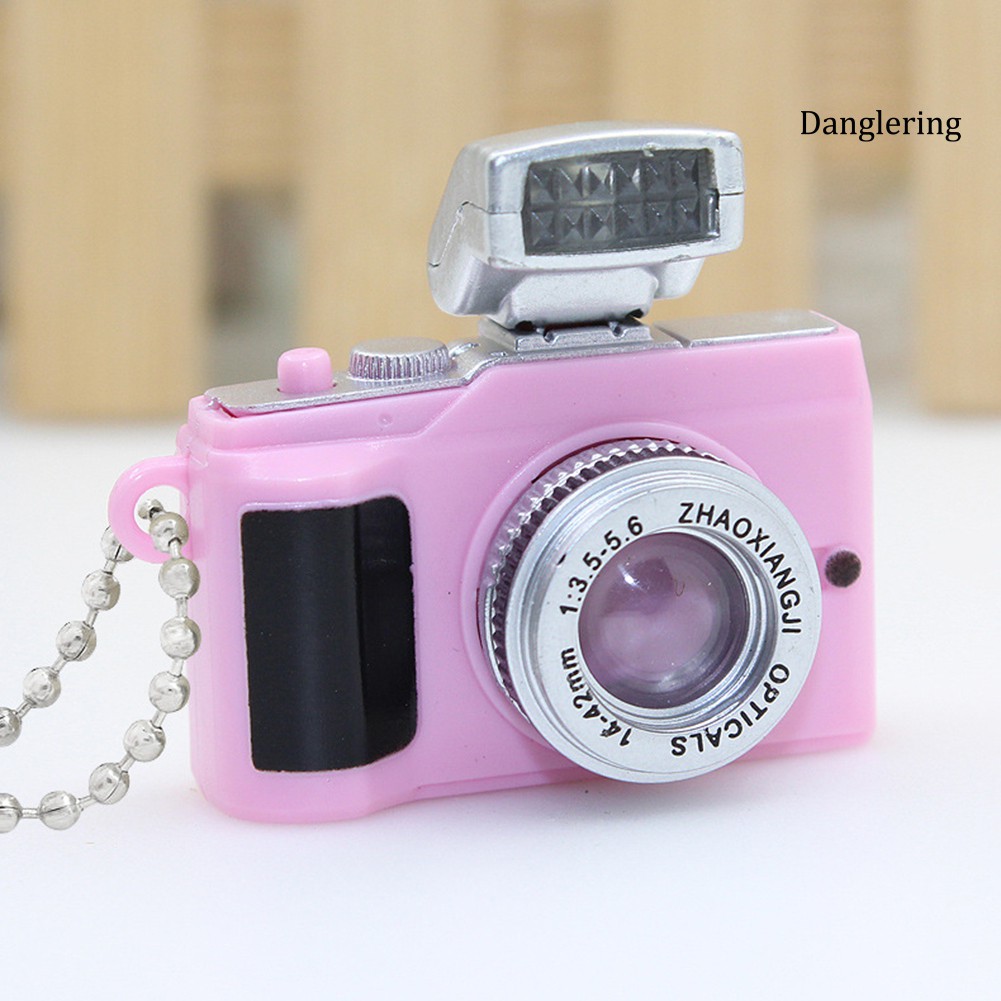 Móc khóa hình máy ảnh mini có đèn led kiểu dáng dễ thương