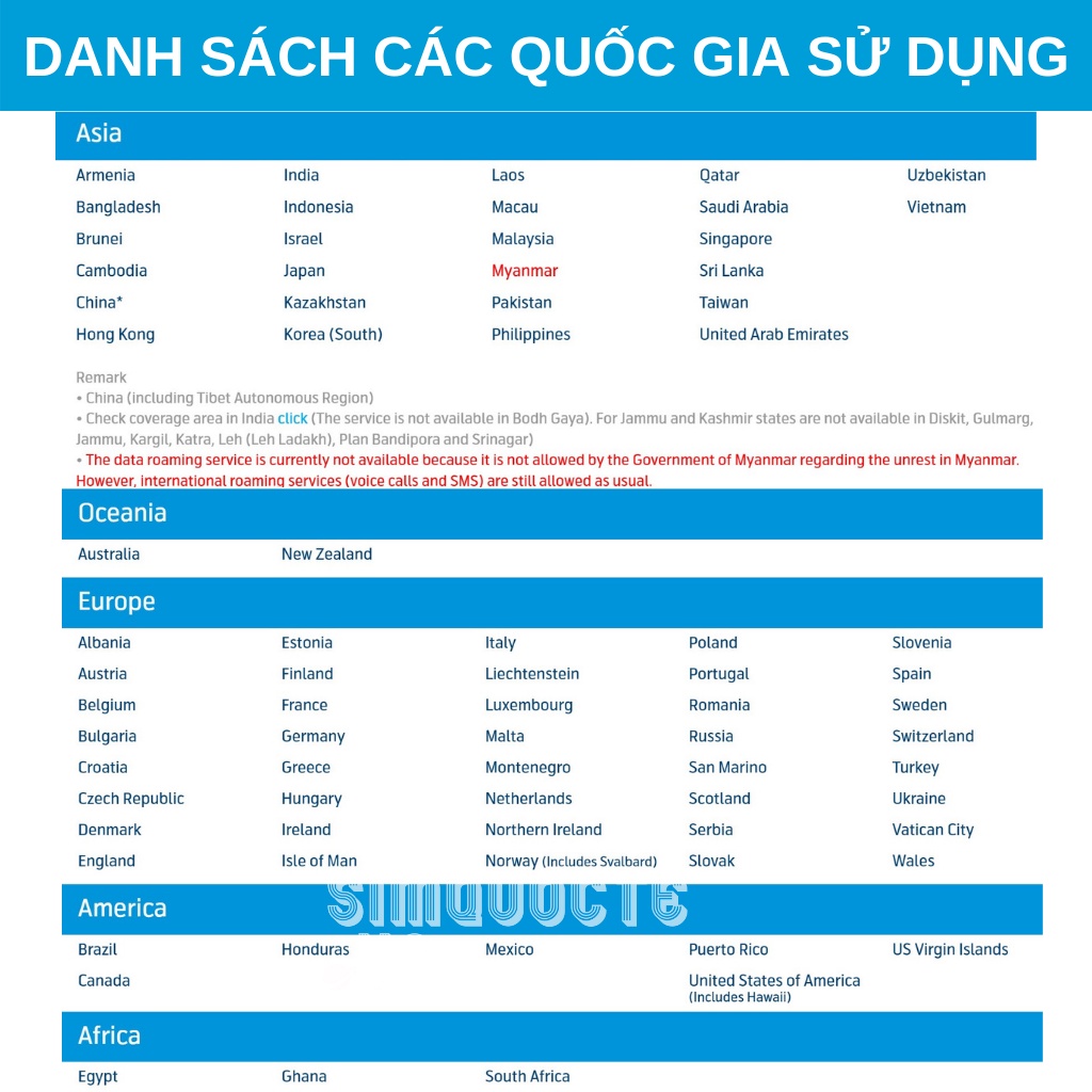 Sim Du Lịch 78 Nước Dubai Thổ Nhĩ Kỳ Ai Cập Châu Âu Châu Mỹ DTAC GO INTER