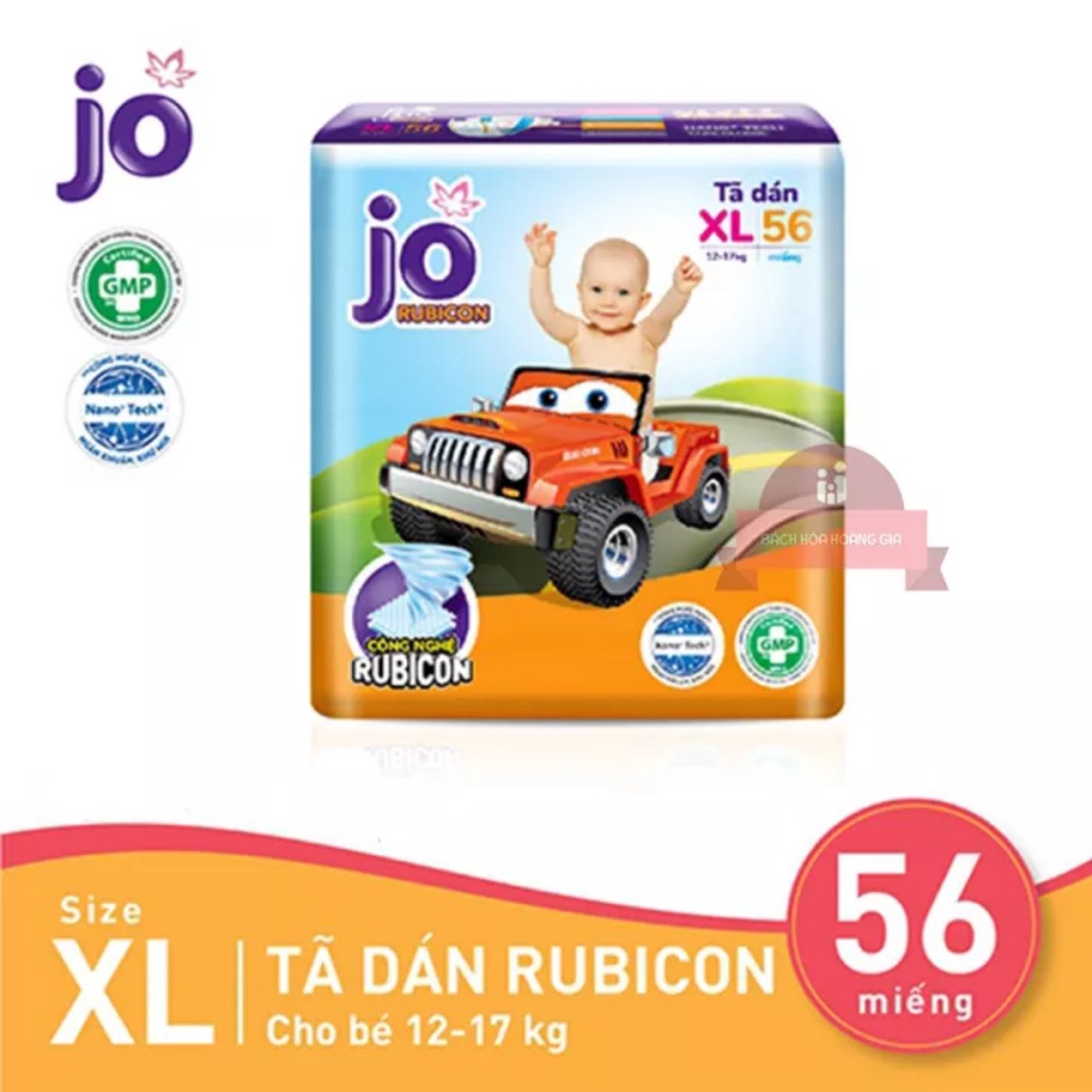 Tã Dán Jo đủ size S44/M72/L36/L64/XL56 Lõi kép Rubicon với thiết kế 7 lớp độc đáo