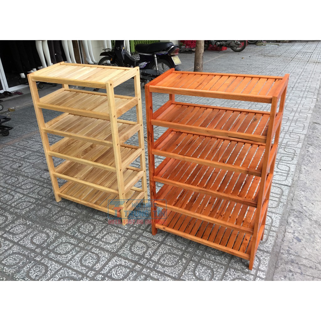 Kệ Giày Gỗ Cao Su 6 Tầng Đầy Đủ Kích Thước Siêu Bền