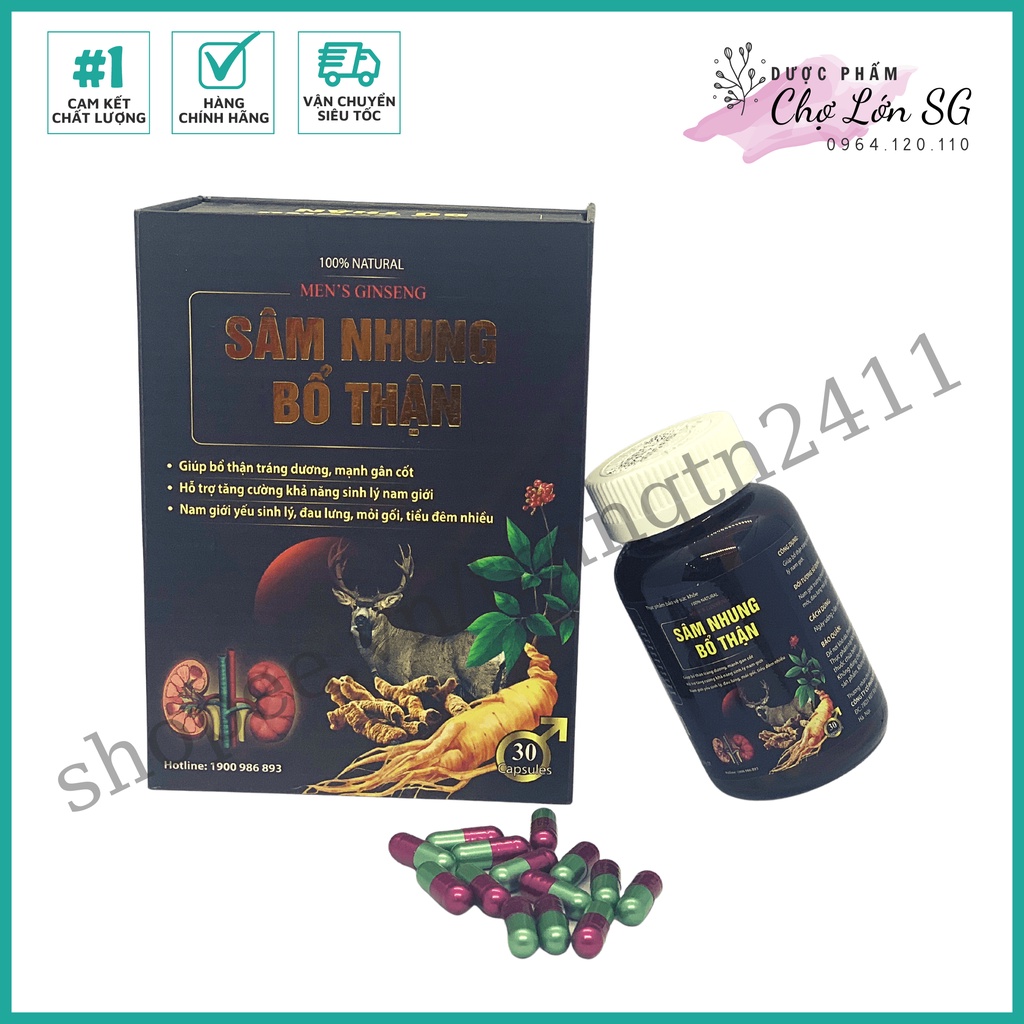 Viên uống tăng cường sức khỏe nam giới SÂM NHUNG BỔ THẬN - Chai 30 viên
