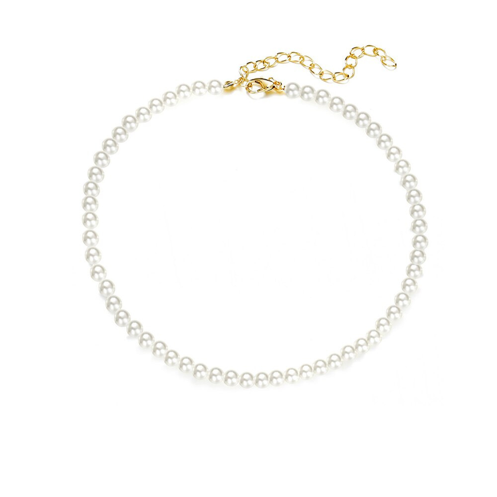 Vòng cổ Choker mặt tròn lớn đính ngọc trai nhân tạo thời trang thanh lịch cho nữ