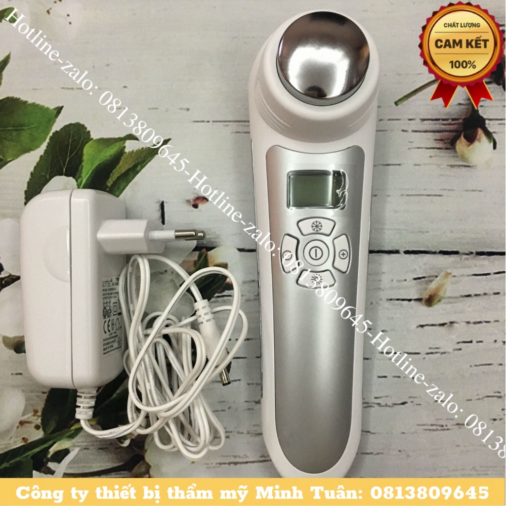 Búa nóng lạnh điện di ion 4in1 thu nhỏ lỗ chân lông đẩy tinh chất