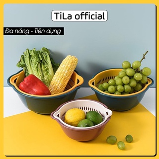 Bộ Rổ Nhựa Kèm Chậu , Sét Rổ 6 Món Tiện Lợi 💥 FREE SHIP 💥 TiLa Official