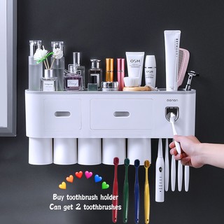 Giá Để Bàn Chải Đánh Răng Gắn Tường Đa Năng Tiện Dụng
