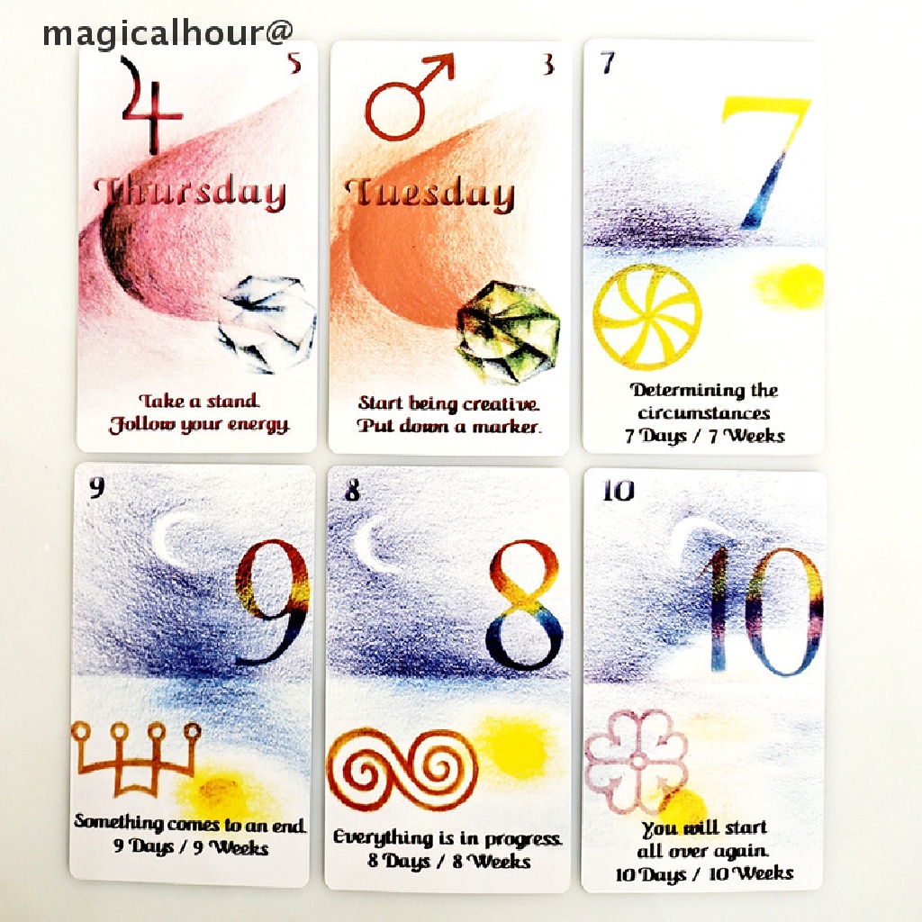 Magicalhour 33pcs Tarot Cards of Time Deck Tarot Card Oracle Cards Find the Right Moment new