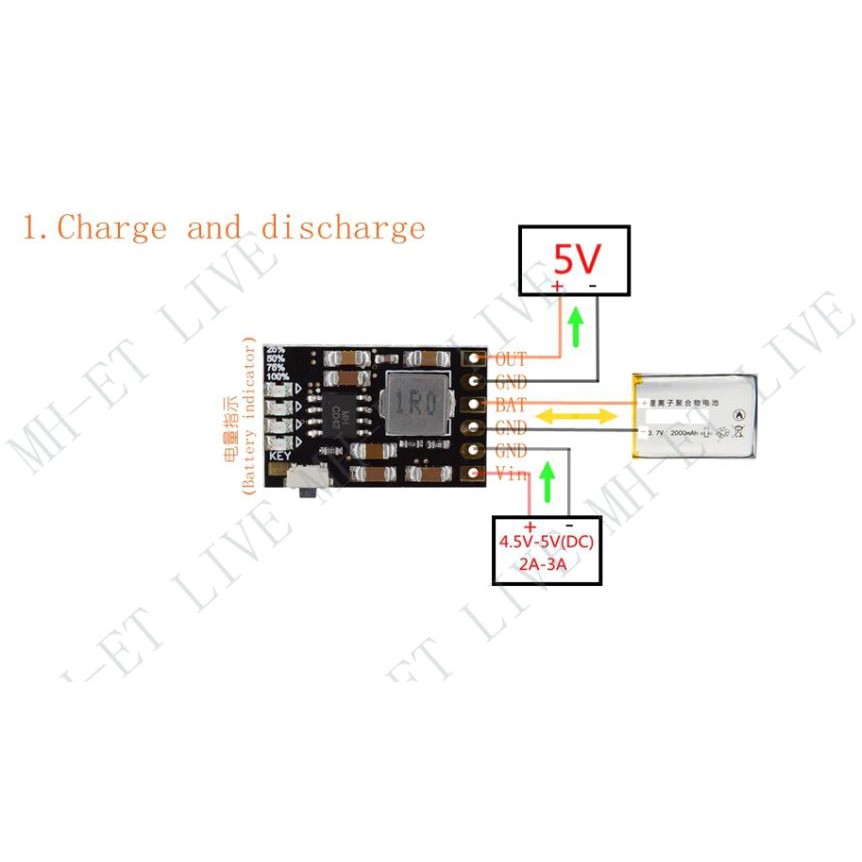 Mạch Sạc Xả Pin 1S 5V2A SX-0502-1S