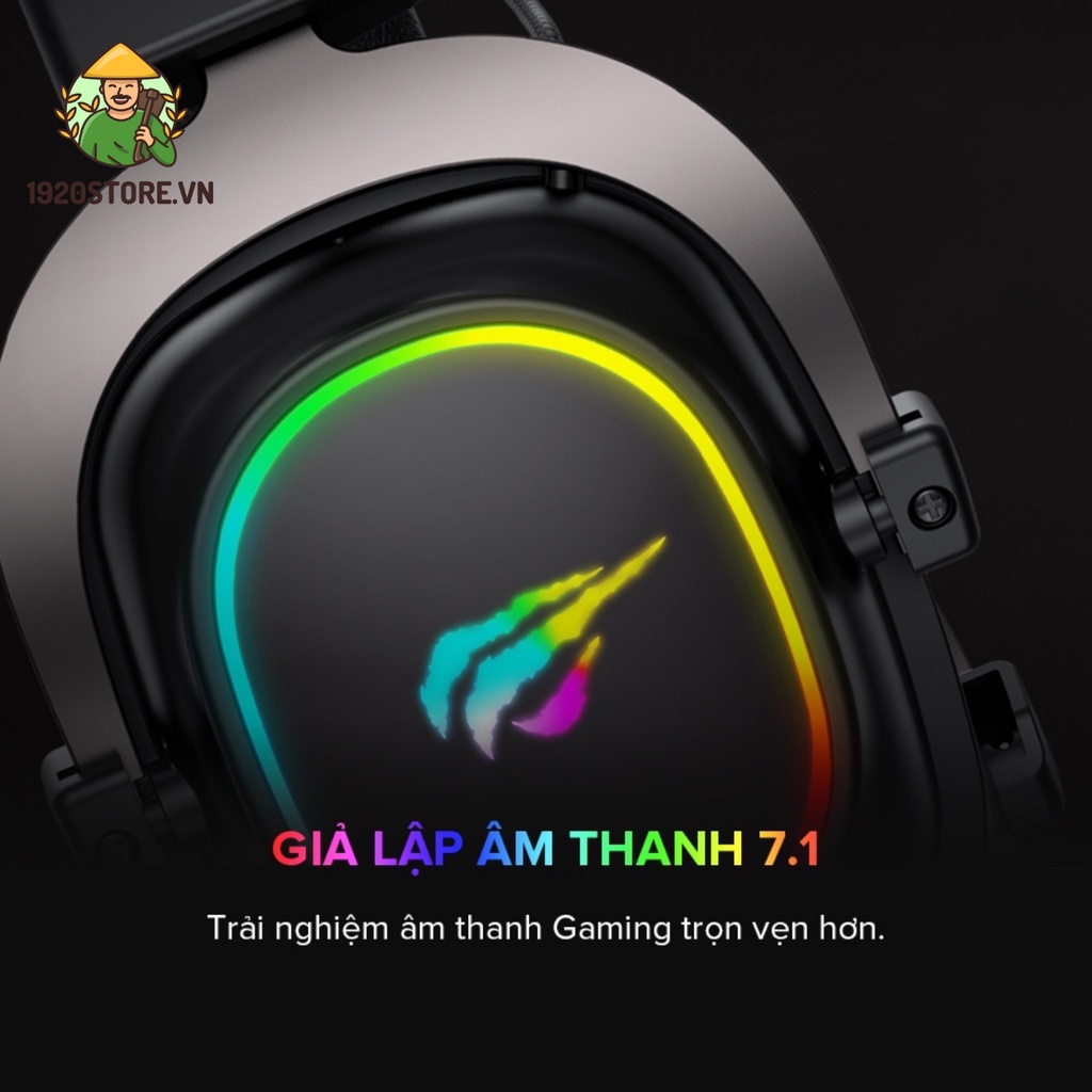 Tai Nghe Gaming Headphone HAVIT H2002P, Driver 53mm, Đèn RGB 36 Màu, Giả Lập 7.1 - Chính Hãng BH 12T