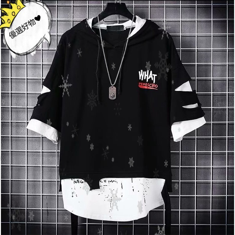 Áo Hoodie Tay Ngắn Phong Cách Hiphop Cho Nam