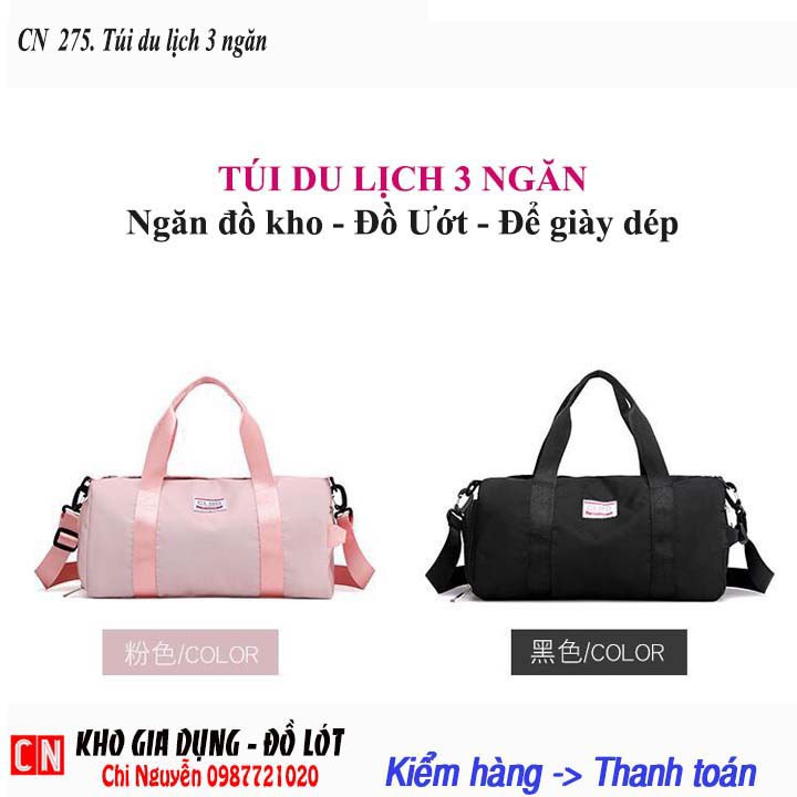 Túi Du lịch 3 ngăn |Đồ khô|đồ ướt|Ngăn để giày