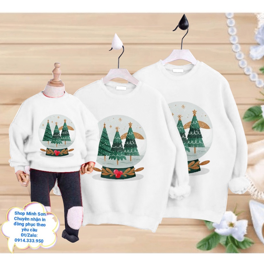 🌲❄️🌲ÁO NỈ GIA ĐÌNH SWEATER CÂY THÔNG NOEL, ÁO NỈ ĐÔI LOẠI 1 ĐỦ MÀU ĐỦ SIZE