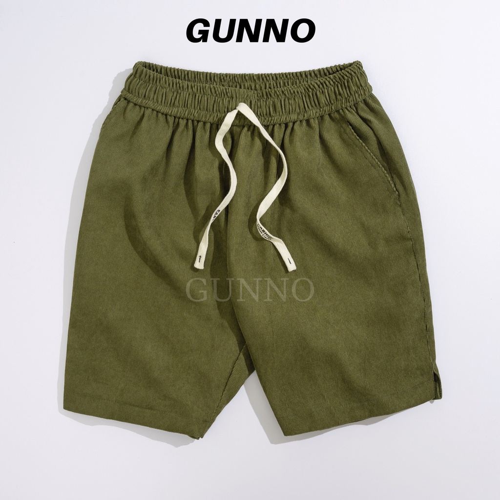 Quần Short Nhung Tăm Nam GUNNO 5 Màu Trẻ Trung, Cá Tính