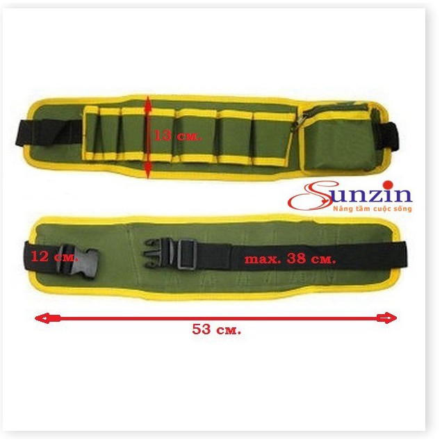 Thắt lưng kiêm túi đựng đồ 9 ngăn dành cho thợ điện, thợ mộc...(màu xanh)