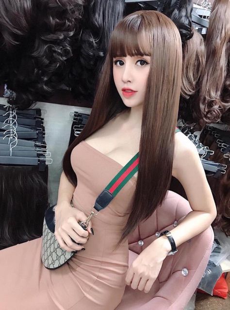 Tóc giả cao cấp ❤️ FREESHIP ❤️❤️ nguyên đầu thẳng dài z7007 tặng kèm lưới trùm