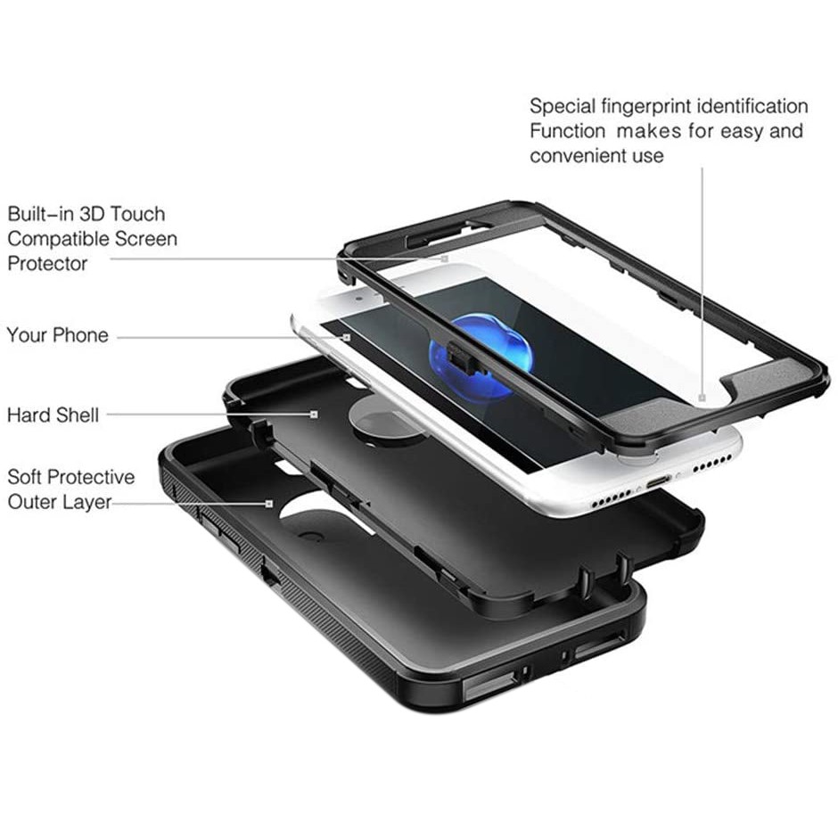 Ốp Điện Thoại Cứng Chống Sốc Bảo Vệ 360 Độ Cho Iphone 7plus Xs Max Xr X 8p 7g 8g 6 6p | BigBuy360 - bigbuy360.vn