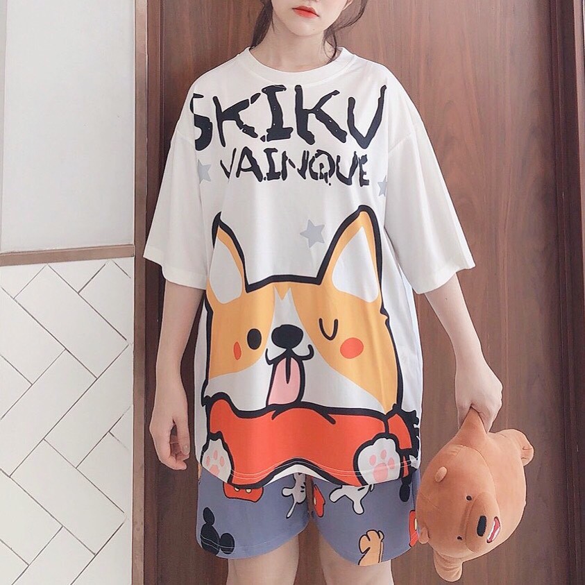 Đồ bộ hoạt hình form rộng Unisex SKIKU Freesize dành cho nam nữ Molly Fashion | BigBuy360 - bigbuy360.vn
