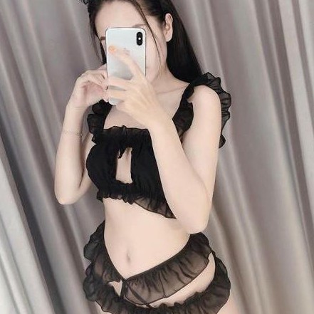Bộ ngủ cosplay lolota gợi cảm - bộ đồ lót voan cát cao cấp fullset - Mã Lolita X  - QUIN BEE | BigBuy360 - bigbuy360.vn