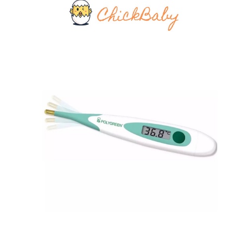 Nhiệt kế điện tử cho mẹ và bé đầu mềm Germany POLYGREEN nhanh chóng chính xác - ChickBabyShop