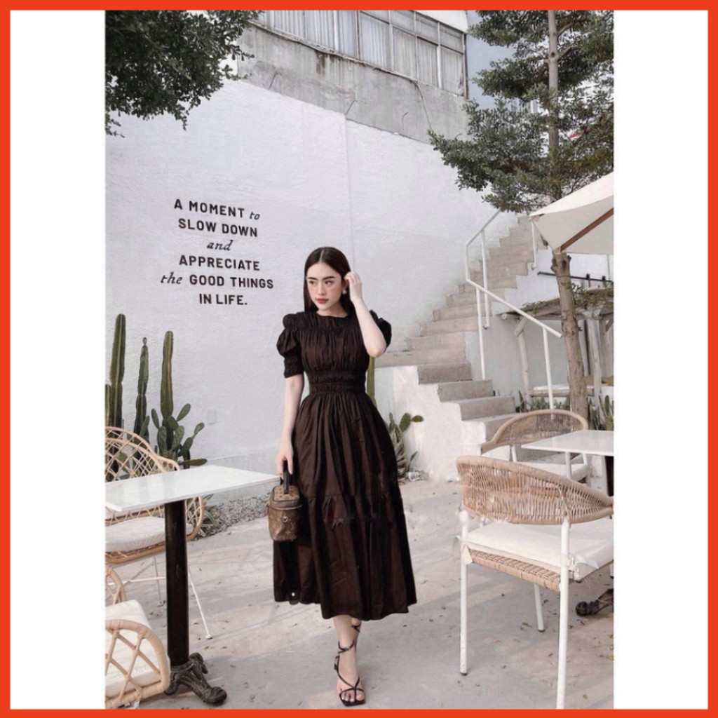 Sale rẻ VÁY MAXI THÔ TẦNG CHẠY CHUN - ĐẦM SUÔNG 2S CỰC XỊN CHO CÁC NÀNG ẢNH THẬT KÈM FEEDBAC