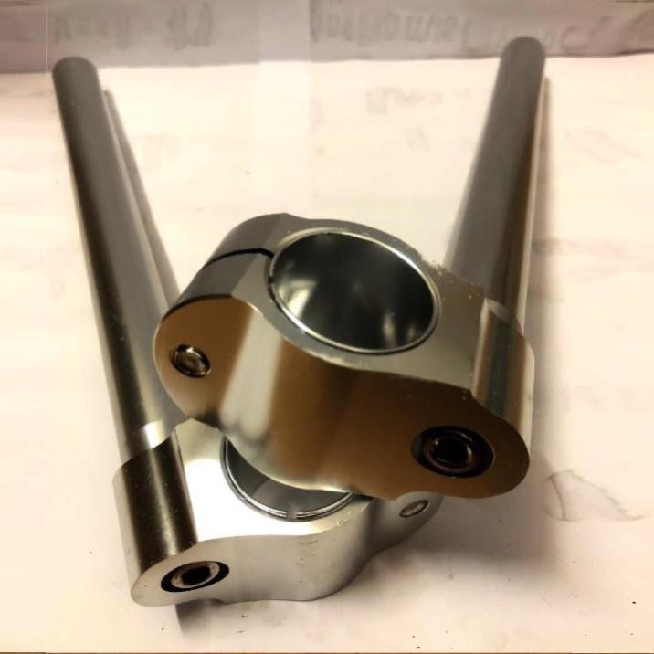 GHI ĐÔNG CLIP ON 33MM 💎 GHI ĐÔNG CAFE RACER -  tay lái nhôm đặc , chống rung