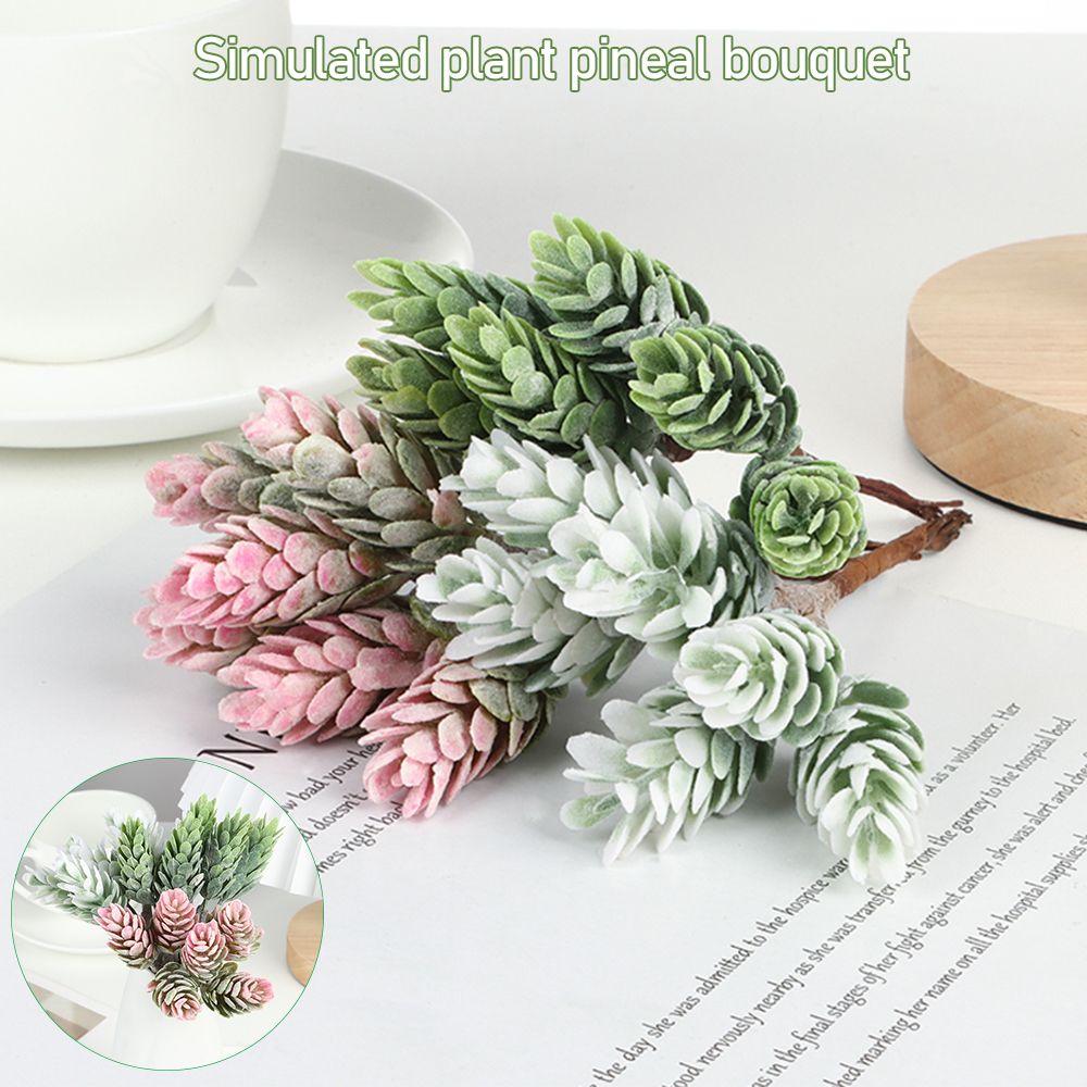 Nhánh Cây Thông Nhân Tạo 6 Đầu Trang Trí Nội Thất/Tiệc Cưới/Giáng Sinh Nhiều Màu Sắc