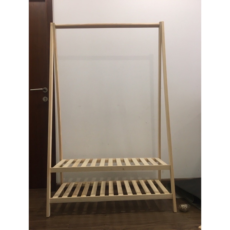 Kệ treo quần áo chữ A 2 tầng gỗ thông cao cấp,chống mối mọt l Kệ gỗ treo quần áo chữ a 2 tầng