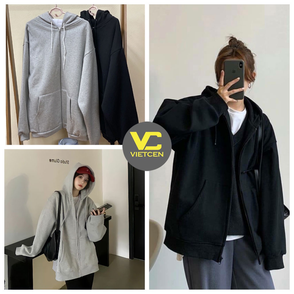 Áo khác hoodie chất nỉ ngoại BASIC Unisex cá tính_VIETCEN